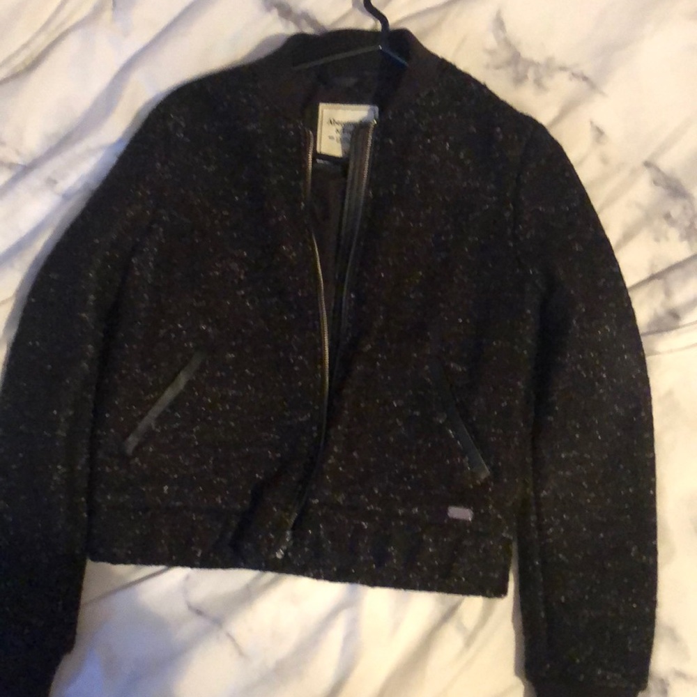 Black wool bomber jacket